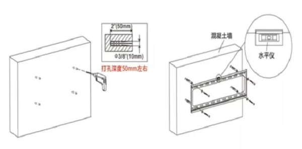 壁掛液晶廣告機安裝步驟1